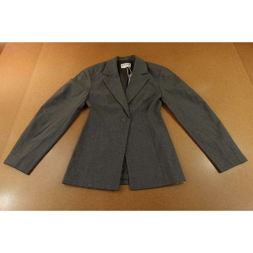 Nakd Womens 32 US Size 0-2 Dark Gray One  Button Marked Waist Blazer NWT